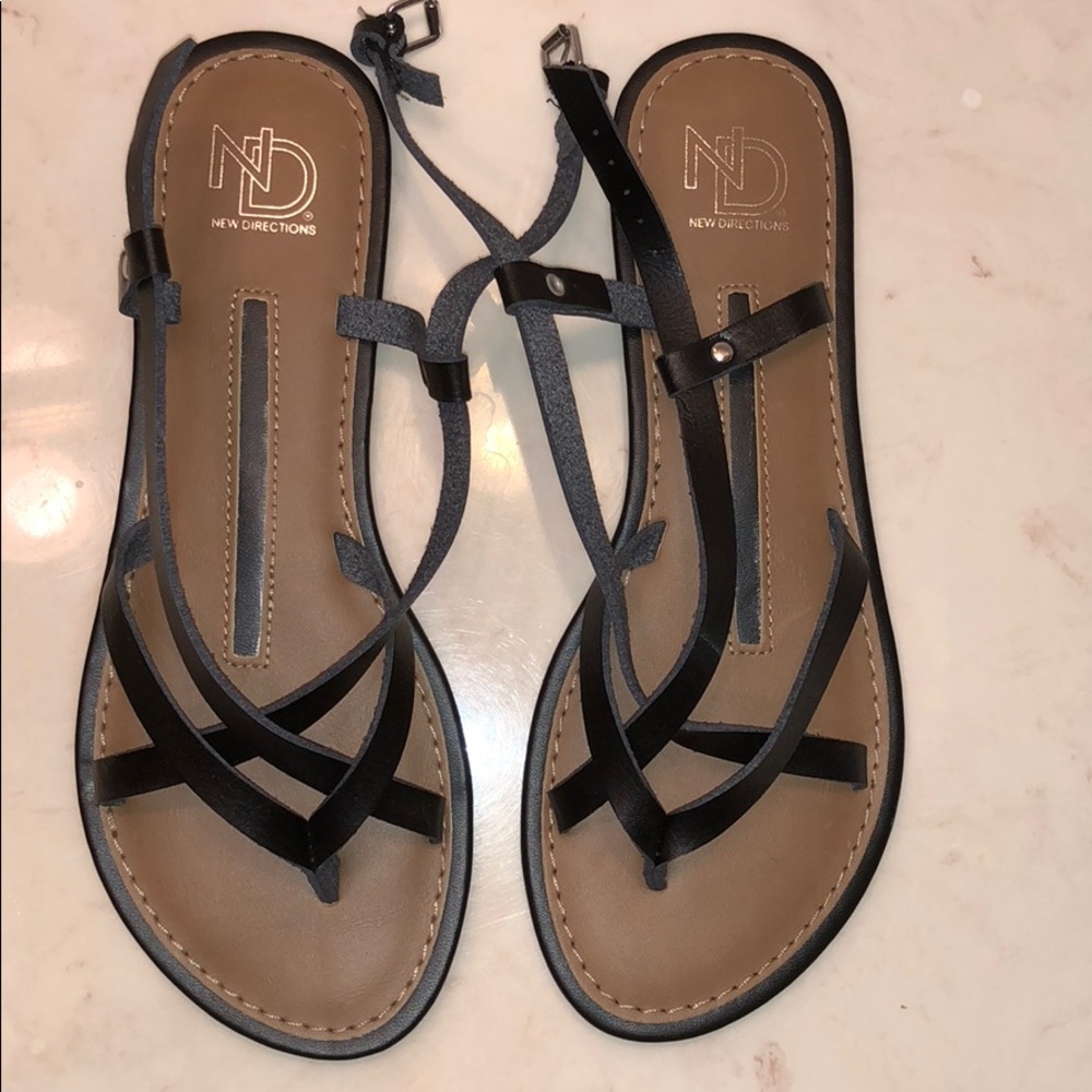 Black gladiator sandals in excellent condition